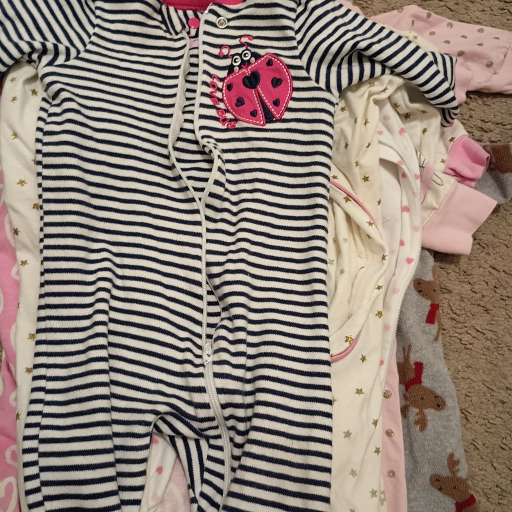 Lot Of Baby Sleepers Ranging From Size 6 Months To 9months